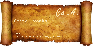Csere Avarka névjegykártya